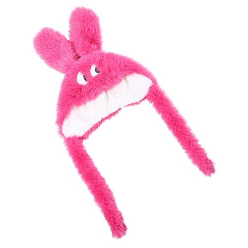 VALICLUD Baotou Tiermütze Hundeohren-mütze Für Frauen Klein Plüsch Gestrickt Beanie-mütze Mütze Mit Hundeohren Dekorative Mütze Mit Eselsohren Flauschige Hundeohren-mütze Tierhut Wolle Rosy von VALICLUD