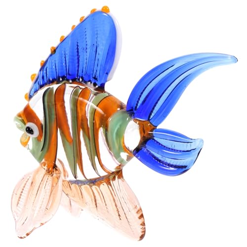 VALICLUD Glas Fisch Dekoration Handarbeit Ornament Wohndekor Schreibtischschmuck Meerestier Dekor Glasfigur Glasdekoration von VALICLUD