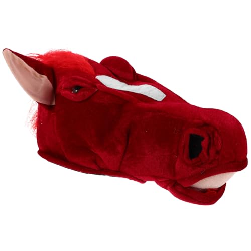 VALICLUD Horse Head Hat Pferdemaskottchen Tierkostüm Kopfteil für Neujahrsfeier Karneval Bühnenperformance Atmungsaktiv Einfach zu Tragen Tierkostüm Zubehör von VALICLUD