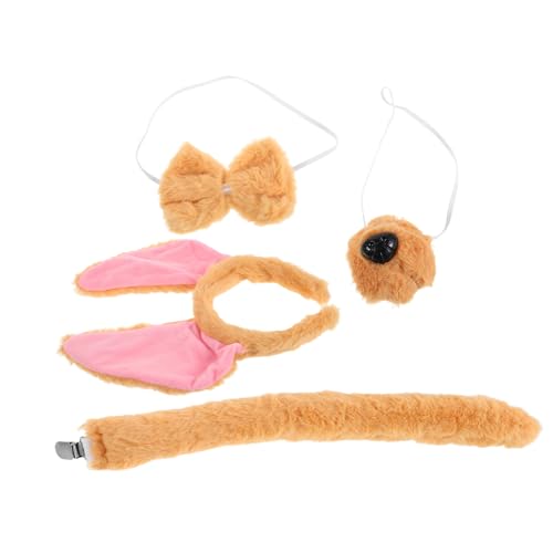 VALICLUD Hundekostüm mit Plüsch Hundeschwanz Biegsamen Ohren Nasen und Fliegen Accessoires Weiches Kopfband für Erwachsene Halloween Party Tier Cosplay VALICLUD Hundekostüm mit Plüsch Hundeschwanz Biegsamen Ohren Nasen und Fliegen Accessoires Weiches Kopfband für Erwachsene Halloween Party Tier Cosplay von VALICLUD