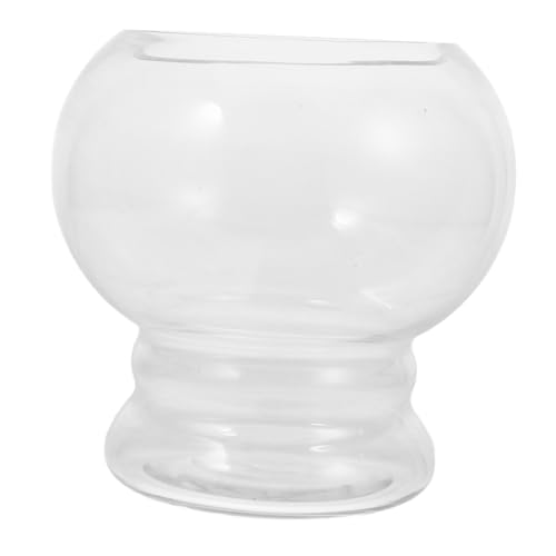 VALICLUD Kleines Transparentes Glasfischbecken Rundes Desktop Aquarium für Betta Fische und Schildkröten für Pflanzen und Büroschmuck und Langlebig von VALICLUD