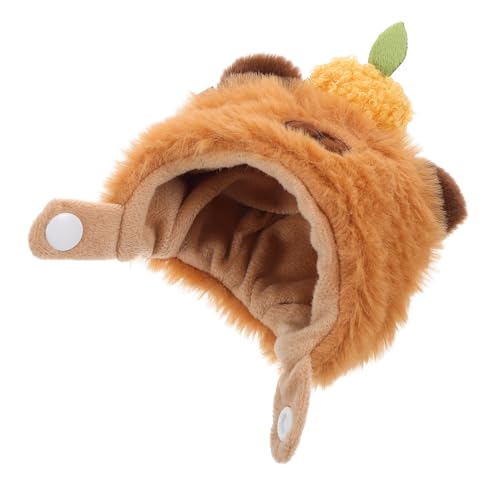 VALICLUD Puppenkleidung Niedliche Mütze Plüsch Tierhaube tierkostüm Cosplay-Plüschmütze süße Plüschmütze ausgefallener Kleiderhut Kuscheltier Hut Halloween-Plüschmütze Light Brown von VALICLUD