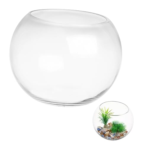 VALICLUD Runder Glasfischbehälter Transparenter Aquarium Glasball für Goldfische Garten Pflanzen Geeignet für Home Office Hochzeit Dekoration von VALICLUD