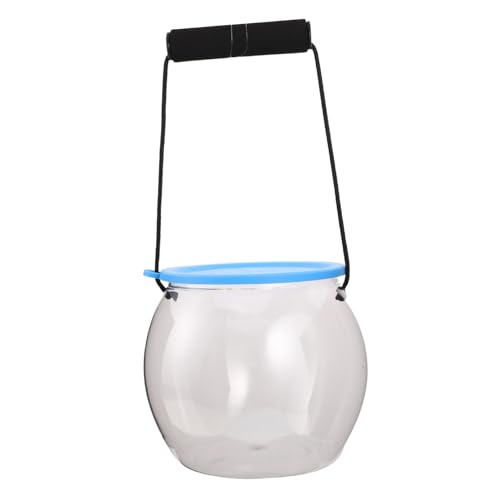 VALICLUD Transparenter Micro Aquarium Eimer mit Deckel und Griff Tragbarer Kunststoff Fischeimer für Strand und Seenangeln Robust Kompakt zum Sammeln von Krebsen und Meereslebewesen von VALICLUD