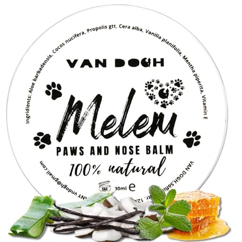 VAN DOGH Melem - Balm for Dogs & Cats of Any Age & Breed with Aloe Vera, Mint, Cocos and Beeswax Natural Blend - Protects, Softens & Moisturizes Dry and Cracked Paws & Noses - 30ml - Made in Germany von VAN DOGH