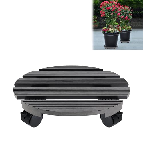 VANCHEMO 2 Stück WPC Rund-Blumenroller Ø30cm, 100kg Lastvermögen, Rollenunterlage für Innen und Außenbereich, Pflanzenroller mit Stabiler Konstruktion, Anthrazit VANCHEMO 2 Stück WPC Rund-Blumenroller Ø30cm, 100kg Lastvermögen, Rollenunterlage für Innen und Außenbereich, Pflanzenroller mit Stabiler Konstruktion, Anthrazit von VANCHEMO