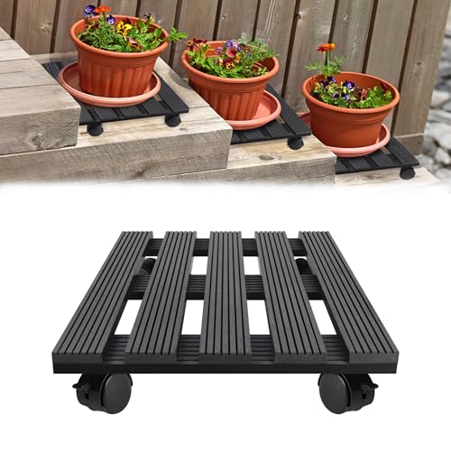 VANCHEMO 2er Set WPC Pflanzenrollwagen 100HG Tragkraft, Quadratischer Rollbrett-Untersetzer 30x30cm für Indoor und Outdoor, Pflanzen- und Blumenroller mit Festen Rollen, Anthrazit VANCHEMO 2er Set WPC Pflanzenrollwagen 100HG Tragkraft, Quadratischer Rollbrett-Untersetzer 30x30cm für Indoor und Outdoor, Pflanzen- und Blumenroller mit Festen Rollen, Anthrazit von VANCHEMO