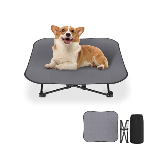 VANCHEMO Faltbares Hundeliege Größe S Hundebett Katzenbett 68x68x21cm Atmungsaktiv Haustierliege Stabile Haustierliege mit Aufbewahrungstasche Orthopädisches Katzenbett für Indoor Outdoor Camping von VANCHEMO
