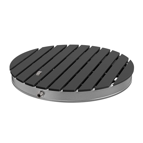 VANCHEMO Gartendusche WPC Bodendusche Außendusche, Mobile Campingdusche mit rutschfeste Standfläche, für Camping Garten Pool Dusche, Anthrazit, Rund von VANCHEMO