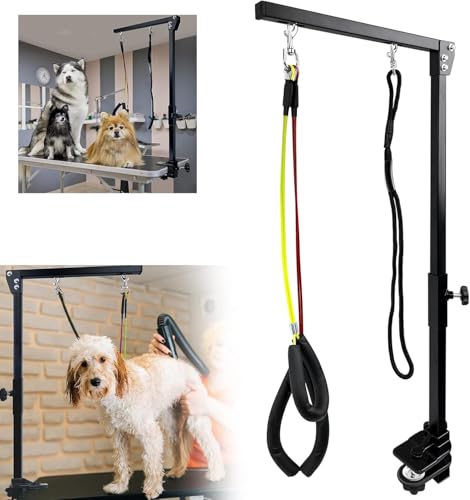 VANCHEMO Hundepflegetisch Fellpflegearm Hundefriseur Tisch mit No-Sit-Hüfthaltern und Schlaufe Fellpflege Arm mit Klemme Trimmtisch für Hunde Haustier Pet Grooming VANCHEMO Hundepflegetisch Fellpflegearm Hundefriseur Tisch mit No-Sit-Hüfthaltern und Schlaufe Fellpflege Arm mit Klemme Trimmtisch für Hunde Haustier Pet Grooming von VANCHEMO