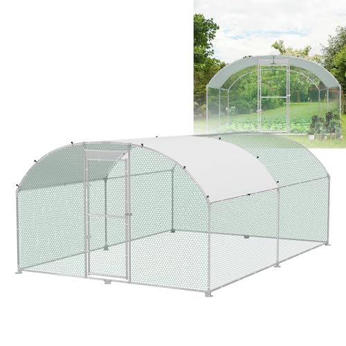 VANCHEMO Kuppeldach Hühnerstall 300x400x200cm Freilaufgehege Käfige Verzinkter Stahl Hühnerhaus Hühnergehege Ställe mit Sonnenschutzdach und Tür, Geflügelstall für Kleintiere und Haustierkäfig VANCHEMO Kuppeldach Hühnerstall 300x400x200cm Freilaufgehege Käfige Verzinkter Stahl Hühnerhaus Hühnergehege Ställe mit Sonnenschutzdach und Tür, Geflügelstall für Kleintiere und Haustierkäfig von VANCHEMO