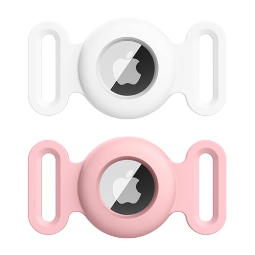 VANCLE 2 Stück Hülle für AirTag Hundehalsband Schutzhülle, Silikon Wasserdichtes Schutzhülle AirTag, Pet Loop Holder für AirTags, Hülle für Haustier Katzen Hundehalsbändern, Rosa+Sternenlicht VANCLE 2 Stück Hülle für AirTag Hundehalsband Schutzhülle, Silikon Wasserdichtes Schutzhülle AirTag, Pet Loop Holder für AirTags, Hülle für Haustier Katzen Hundehalsbändern, Rosa+Sternenlicht von Vancle