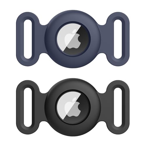 Vancle 2 Stück Hülle für AirTag Hundehalsband Schutzhülle, Silikon Wasserdichtes Schutzhülle AirTag, Pet Loop Holder für AirTags, Hülle für Haustier Katzen Hundehalsbändern, Schwarz+Navy Blau Vancle 2 Stück Hülle für AirTag Hundehalsband Schutzhülle, Silikon Wasserdichtes Schutzhülle AirTag, Pet Loop Holder für AirTags, Hülle für Haustier Katzen Hundehalsbändern, Schwarz+Navy Blau von Vancle