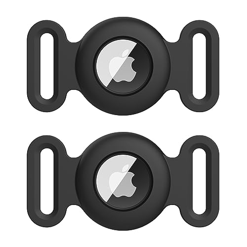 VANCLE 2 Stück Hülle für AirTag Hundehalsband Schutzhülle, Silikon Wasserdichtes Schutzhülle AirTag, Pet Loop Holder für AirTags, Hülle für Haustier Katzen Hundehalsbändern, Schwarz+Schwarz VANCLE 2 Stück Hülle für AirTag Hundehalsband Schutzhülle, Silikon Wasserdichtes Schutzhülle AirTag, Pet Loop Holder für AirTags, Hülle für Haustier Katzen Hundehalsbändern, Schwarz+Schwarz von Vancle