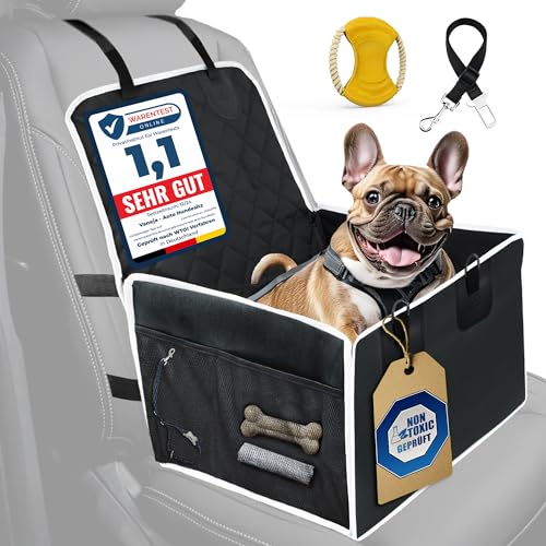 VANEJA Hundesitz Auto – Extra stabiler Hundeautositz für kleine & mittlere Hunde Schadstofffrei & TÜV-geprüft – 4 Gurte + Sitzanker Wasserdichter verstärkter Hundekorb für Vorder- und Rücksitz schwarz VANEJA Hundesitz Auto – Extra stabiler Hundeautositz für kleine & mittlere Hunde Schadstofffrei & TÜV-geprüft – 4 Gurte + Sitzanker Wasserdichter verstärkter Hundekorb für Vorder- und Rücksitz schwarz von VANEJA