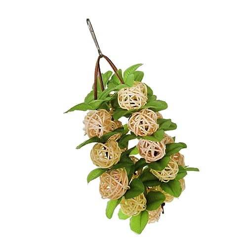 VANZACK Papageien-Spielzeug Aus Rattan Nibbling Toy Mit Bunten Bällen Für Vögel Hängendes Kauspielzeug Für Wellensittiche Und Nymphensittiche Naturholz Zubehör Für Vogelkäfige von VANZACK