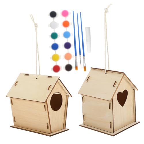 VANZACK 1 Satz Holz Vogelhaus Bastelset für DIY Vogelkäfig Dekorieren Farben Pinsel Kleber und Juteschnur Kreatives für Jungen VANZACK 1 Satz Holz Vogelhaus Bastelset für DIY Vogelkäfig Dekorieren Farben Pinsel Kleber und Juteschnur Kreatives für Jungen von VANZACK