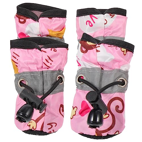 VANZACK 1 Satz Hundeschuhe mit weicher Sohle Hündchen Kauer züchten hundeschuhe mittelgroße Hunde hundezubehör Dog Accessories Pfote Bequeme Welpenschuhe Hund Schuhe Stoff Rosa von VANZACK