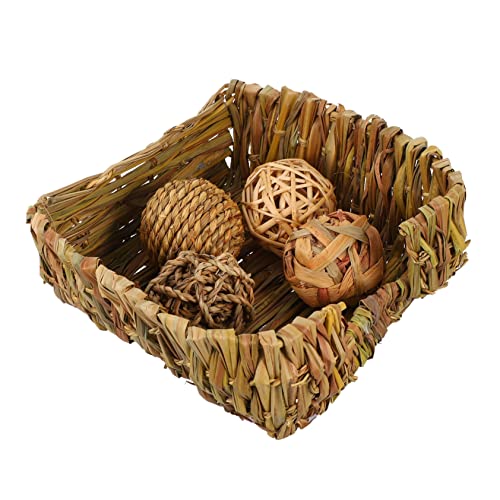 VANZACK 1 Satz Kaninchen-Gras-Nest kleintierhaus funnytoys Hamster Versteck erdbeer Kleintier Schlafplatz Hase Grasnest Heu Schlafnest für Hamster dekoratives Versteckhaus Stroh von VANZACK