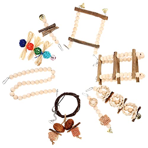VANZACK Spielutensilien Für Papageien – Papageien-sitzstangen-Set Vogelschaukel Wellensittich-Spielzeug Kauspielzeug Für Haustiere Seil-sitzstangen Für Käfige Sittich-Spielplatz von VANZACK