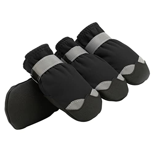 VANZACK 1 Satz Pfotenschutz hundeschuhe Dog Shoes klein Wasser Schnee Stiefel Haustier groß Welpenpfote Griffe Beschützer Hund Anti-Rutsch-Sohle Schuhe für Hunde Nylon Black von VANZACK