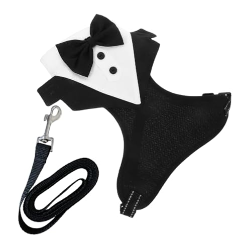 VANZACK 1 Satz Verstellbares Hundegeschirr mit Fliege Atmungsaktives Mesh Geschirr mit Integrierter Leine für Hochzeiten Partys und Besondere Anlässe für Kleine bis Große VANZACK 1 Satz Verstellbares Hundegeschirr mit Fliege Atmungsaktives Mesh Geschirr mit Integrierter Leine für Hochzeiten Partys und Besondere Anlässe für Kleine bis Große von VANZACK