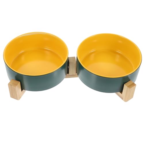 VANZACK Moderne Keramik Katze Feeder Dual Schüssel Pet Schüssel auf Stand Kätzchen Schüssel Holz VANZACK Moderne Keramik Katze Feeder Dual Schüssel Pet Schüssel auf Stand Kätzchen Schüssel Holz von VANZACK