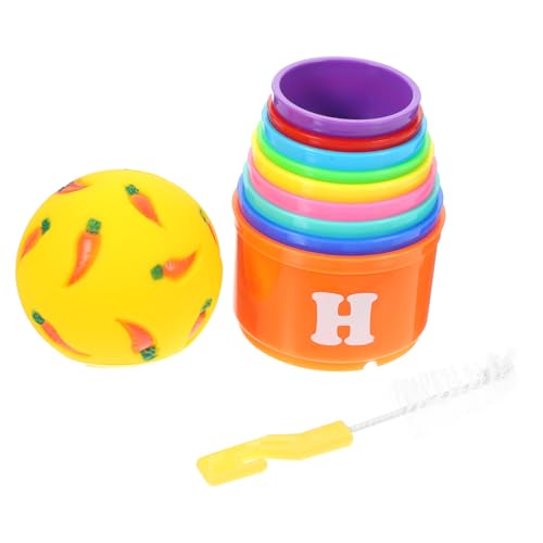 VANZACK 1 Set Hasenfutterhalter Becher Kaninchen Stimulierende Leckerei Für Futter Kaninchen Langeweile Becher Schlüsselbereicherung Hasen Nistendes Kaninchenfutter Stapelbecher von VANZACK