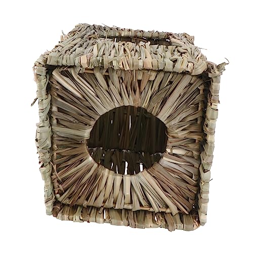 VANZACK 1 Stück Faltbares Hasennest Aus Stroh Haustier Nester Kaninchen Heu Falten Aus Stroh Geflochtenes Nest Ruhendes Nest Hamsternest Beige Gras von VANZACK