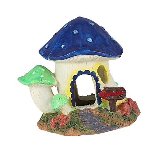 VANZACK 1 Stück Feenhaus für Aquarium Zubehör für Aquarien Dekorationen Pilz-Tank- Aquariumhöhle Aquarium Unterschlupf Aquarium Pilzhaus Pilzversteck im Aquarium Pilzfisch Blue von VANZACK