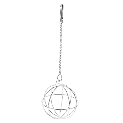 VANZACK 1 Stück Hängende Futterraupe Hasen kaninchenspielzeuge Rabbit Toys Hamster -Heu -Feeder Hamster Heuball Hund Ball aus dem Grasspender Rahmen aus Strohballen Metall Silver von VANZACK