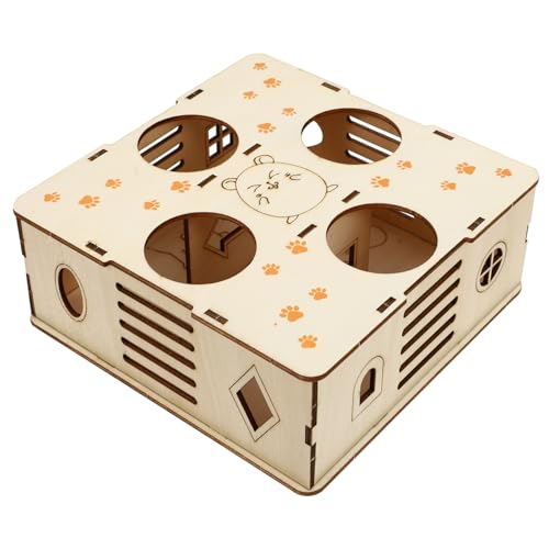 VANZACK 1 Stück Hamster-Labyrinth- Tunnel Haustier Versteck Hamsterspielzeug Hamster Kauert Für Hamster-übungsspiel Klein Hamster-Puzzle- Hölzern von VANZACK