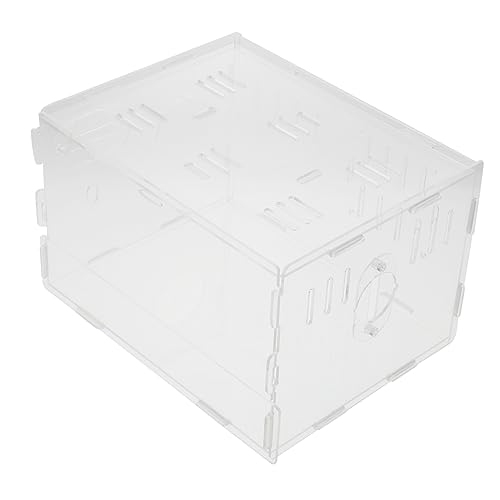 VANZACK 1 Stück Hamsterkäfig hamsterhaus Hamster gehege nagerhaus kleintierzaun Hamster cage Stall Schloss Chinchilla Nagetier Hamstervilla kleines Nesthaus für Haustiere Acryl Transparent von VANZACK