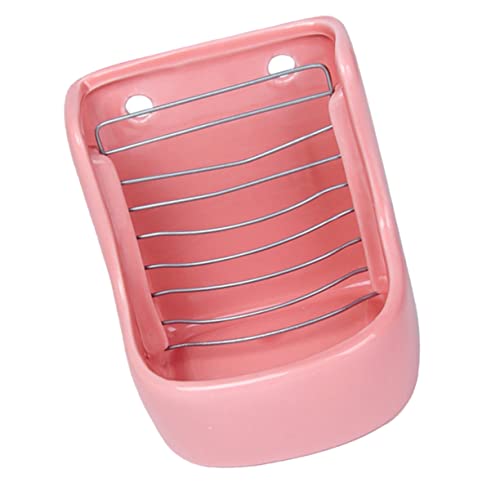 VANZACK 1 Stück Haustier-Keramik-Futternapf Kleintier-Futternapf Chinchilla-Futternapf Katzenspielzeug Schaum Heu Auto Futterbecken für Kaninchen fixierbarer Hasengrasständer Rosa von VANZACK