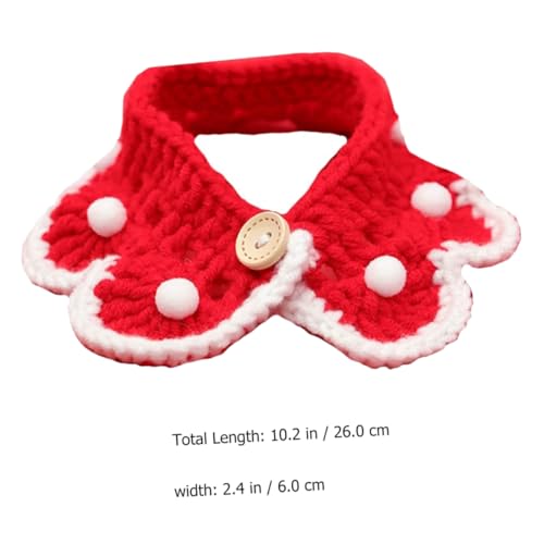 VANZACK 1 Stück Haustier-Schal Halstuch pet Supplies katzenhalsbänder katzengeschenk Katze Labor Wurf Katzenleine Katzenspeicheltuch Haustier-Lätzchen Stricken rot von VANZACK