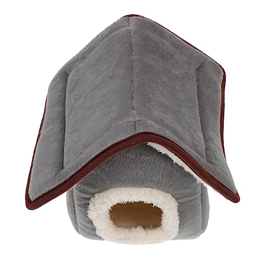VANZACK 1 Stück Haustierbetthaus Hamster Bett hamsterbett Kleintier Baumwoll Nest kleine Tiere nisten meerschweinchen versteck hundesofa Hamsterbedarf Hamster warmes Nest Baumwolle Grey von VANZACK