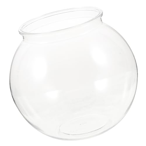 VANZACK 1 Stück Runder Kunststoff Aquarium für Kleine Fische Transparentes Desktop Terrarium für Mikro Landschaften für Wohnzimmer von VANZACK
