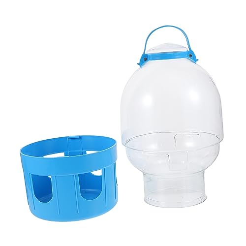 VANZACK 1 Stück Taubenkessel Papagei Kein Vogelhäuschen Container Huhn Trinkspender Für Haustiere Taubenflasche Hühnerfutter Wasserspender Für Haustiervögel Trinker Finkenfutter PVC Blue von VANZACK
