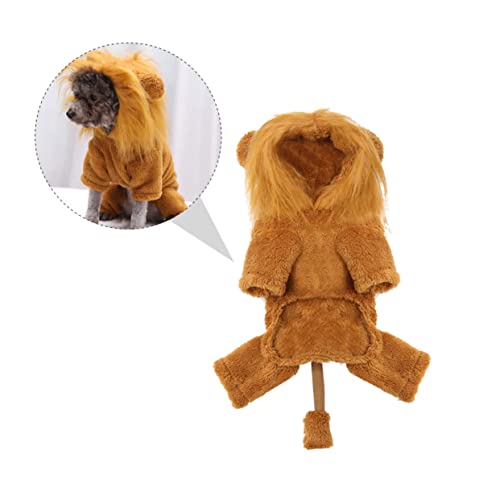 VANZACK 1 Stück Tierlöwenkleidung Hunde-Outfits Löwenhundkostüm Ups Hundekleidung Kostüme Für Hunde Funky Halloweenkostüm Haustierkleidung Hundekostüm Haustier Lustig Flanell Golden von VANZACK