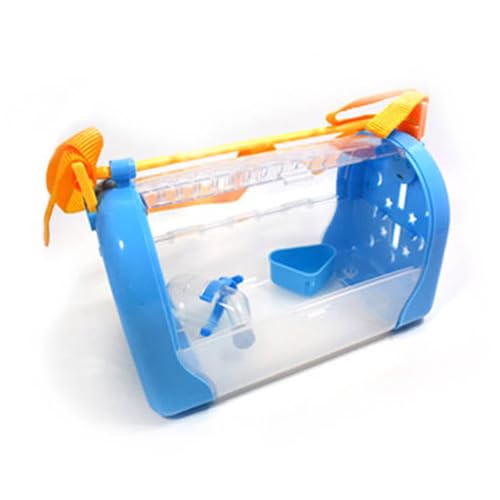 VANZACK 1 Stück Tragbarer Gurtkäfig Haustier Mini Träger Kleiner Tierkäfig Hamster transportbox Kleintier Transportkäfig Hamster Transportbehälter Hamsterkäfig Chinchillakäfig Blue von VANZACK