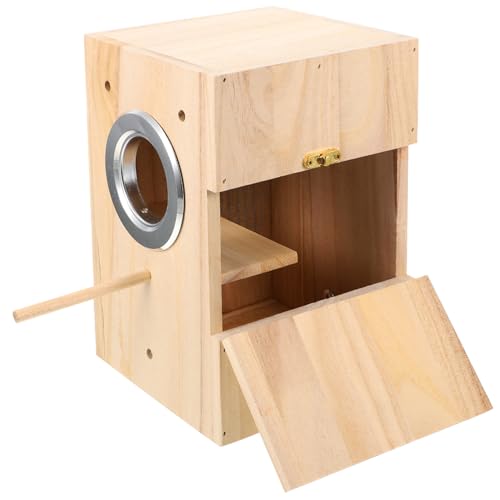 VANZACK 1 Stück Vogelzuchtbox Vogel Voliere Verschachtelung Nest Intelligentes Vogelhaus Inkubator Vogelnest Vögel Brüten Nest Spatz Paarung Vogelbrüterei Vogelkäfig Aus Holz Hölzern Beige von VANZACK