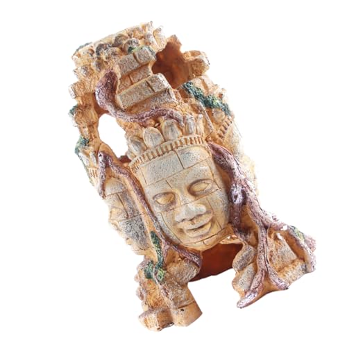 VANZACK 1 Stück Wassergarten Ornamente Gesicht Buddha für Fischtank Leichte für Wohnzimmer und Aquarien Hochwertige Harzmaterialien Vivid und Attraktiv von VANZACK
