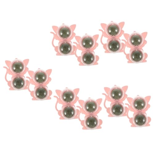 VANZACK 10 STK Katzenspielzeug Zimmerpflanzen Pfefferminzpflanzen Kätzchen Katzenminze Bälle Katzenminze-Ball Mini-katzenminze-wandball Anlage Plastik Rosa Drinnen Haustier Katze Rotieren von VANZACK