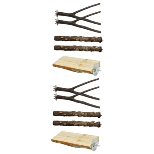VANZACK 2sets Vogel Barsch Plattform Stehen Papagei Käfig Zubehör Holz Zweige Barsch Spielzeug 5 Stücke * 2 von VANZACK