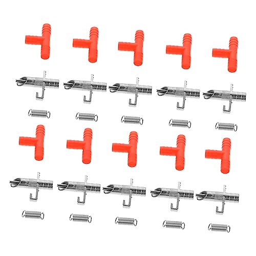 VANZACK Tränke 10er Set Automatische Wasserzufuhr Federtränke T- Tränke Robustes Material Einfache Montage von VANZACK