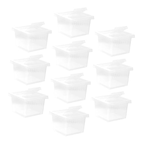 VANZACK 10 Stück Reptilienfütterungsbox Teilig Transparente Kunststoffbehälter für Eidechsen Spinnen und Insekten Terrarium für Einfache Pflege und Beobachtung von VANZACK