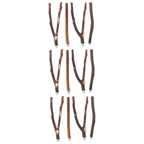 VANZACK 3sets Vogel Spielzeug Set Holz Pole Papagei Barsch Stehen Sittich Hommock Für Nagel Trim Und Mental 4 Stücke * 3 von VANZACK