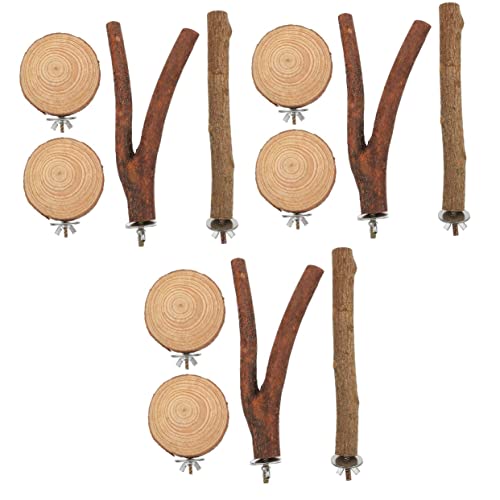VANZACK 3sets Stehenden Stangen für Vögel Holz Papagei Käfig Zweig Spielzeug Sicher für Sittiche 4 Stücke * 3 von VANZACK