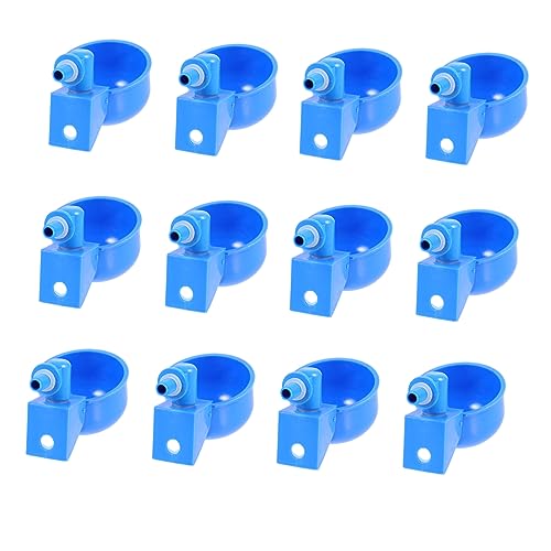 VANZACK 12 Stück Hühnerwasserschale hühner gießbecher Automatischer Wasserspender Automatischer Trinkbecher für Geflügel Multifunktions-Hühnertränke austauschbare Tränke Plastik Blue von VANZACK