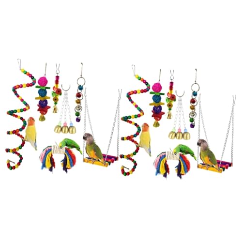 VANZACK 14 STK Papageienbissspielzeug Ameisennest Wellensittichspielzeug und Zubehör Vogelspielzeug holzspielzeug Spielzeuge Kombiniertes Papageienspielzeug Vogelkäfig Papageienkäfig von VANZACK